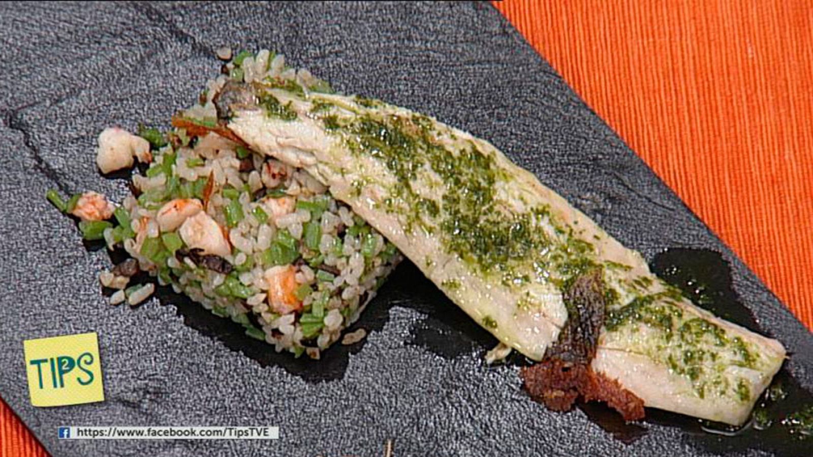 TIPS - Receta - Lubina sobre lecho de judías verdes