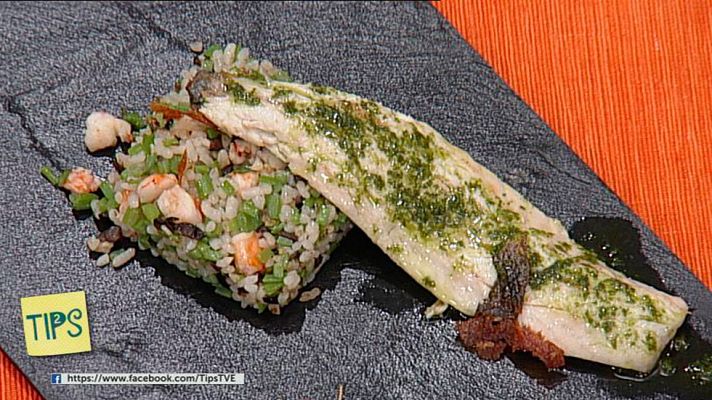 RTVE Cocina - Lubina sobre lecho de judías verdes