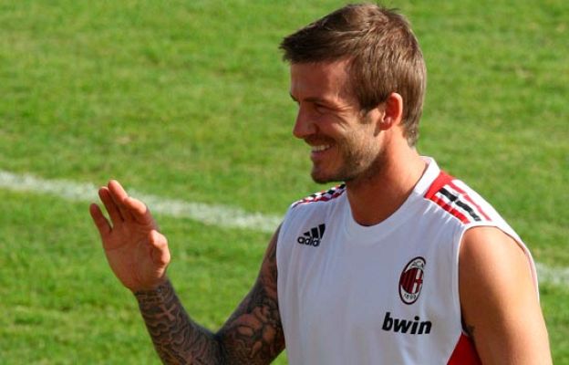  - Beckham y 'Dinho' entrenan juntos