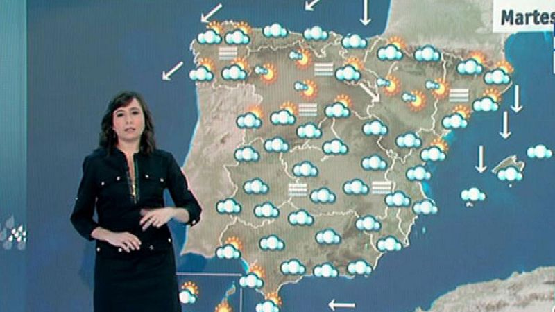 Cielos cubiertos en gran parte del país con precipitaciones en el centro y este