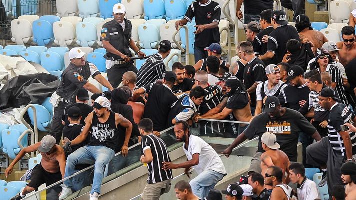 Telediario 1 - Batalla campal en las gradas de Maracaná