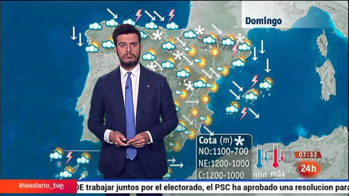 El tiempo - Bajada de temperaturas en la Península y en Baleares y lluvias en el norte