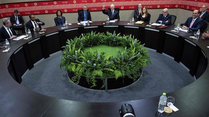 Telediario 1 - Mensajes contra el proteccionismo desde Lima