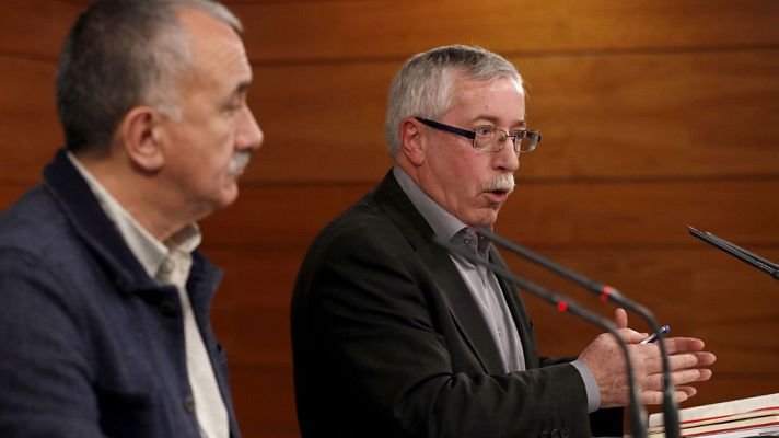 Telediario 1 - Los sindicatos anuncian movilizaciones y el Gobierno les pide que den una oportunidad a la negociación