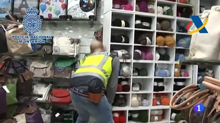 Telediario 1 - Desmantelan en La Junquera el principal punto de falsificación de productos de toda la Unión Europea