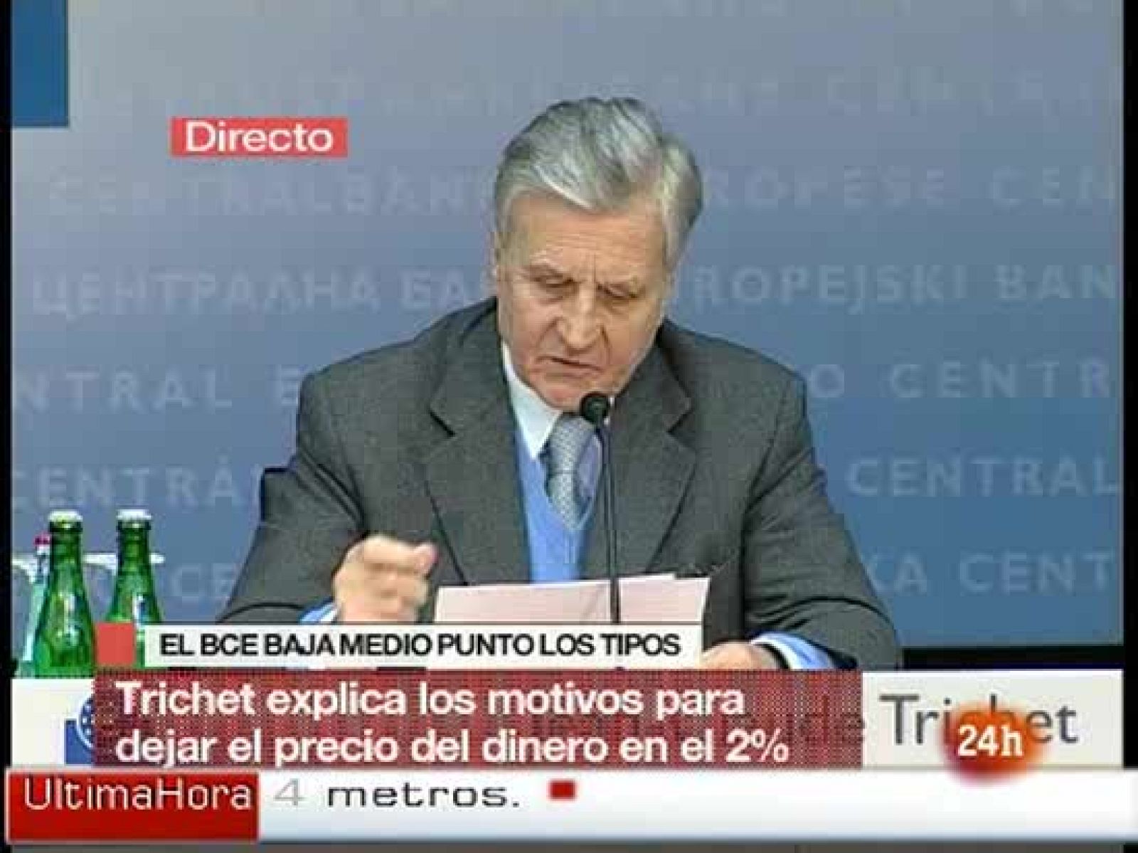 Trichet baja los tipos al 2% porque la inflación está controlada | Ver