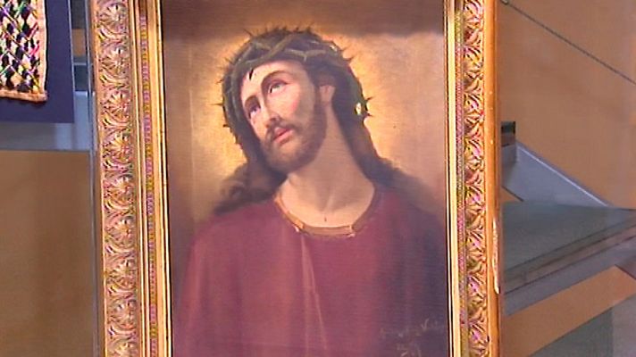 Telediario 1 - Una galería de Zaragoza asegura poseer el original del Ecce Homo de Borja
