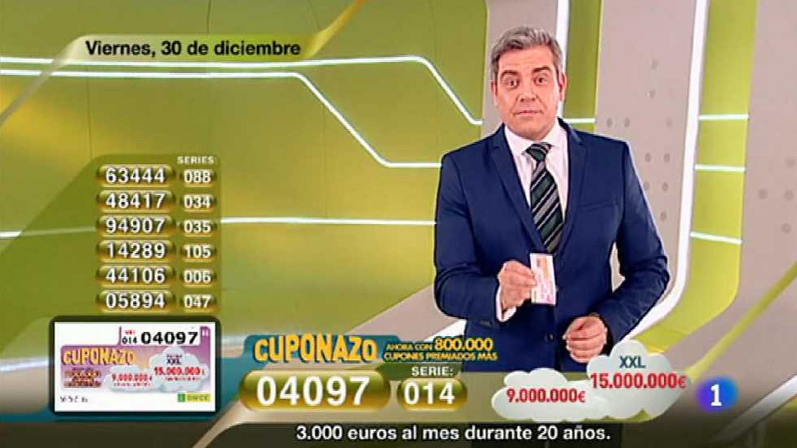 Sorteo ONCE - 30/12/16 - ver ahora