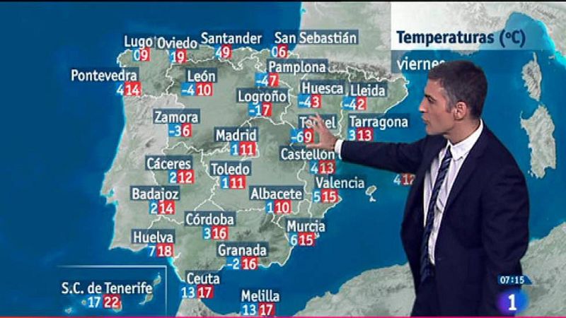 Temperaturas mínimas bajo cero en todo el centro peninsular - El tiempo | Ver