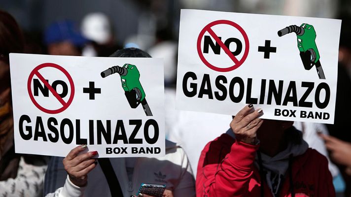 Telediario 1 - Manifestación en México contra la subida de la gasolina