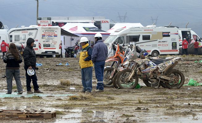 Telediario 1 - Anulan la sexta etapa del Dakar por el mal tiempo