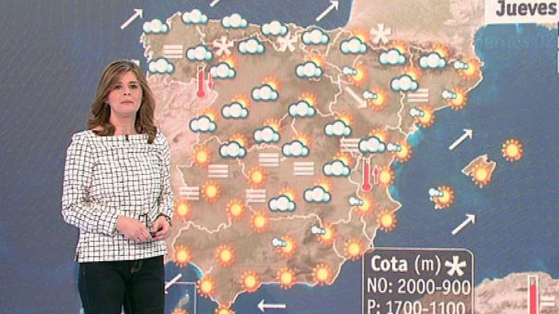 Cielos nubosos en la mitad norte y temperaturas sin grandes cambios