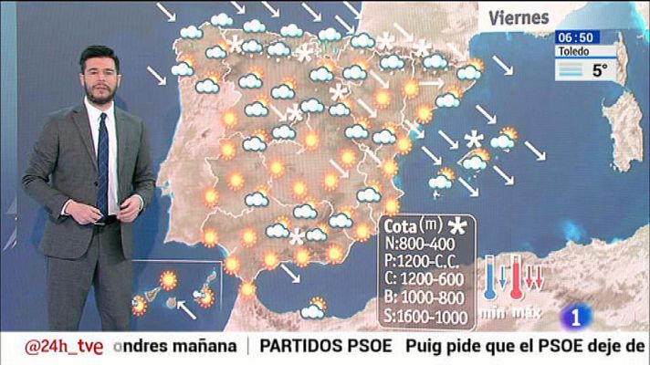 El tiempo - Nevadas en cotas bajas en el norte y temperaturas en descenso