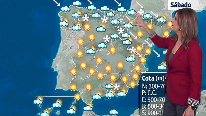 El tiempo - Nieve en cotas bajas del norte y Baleares y heladas en el interior peninsular