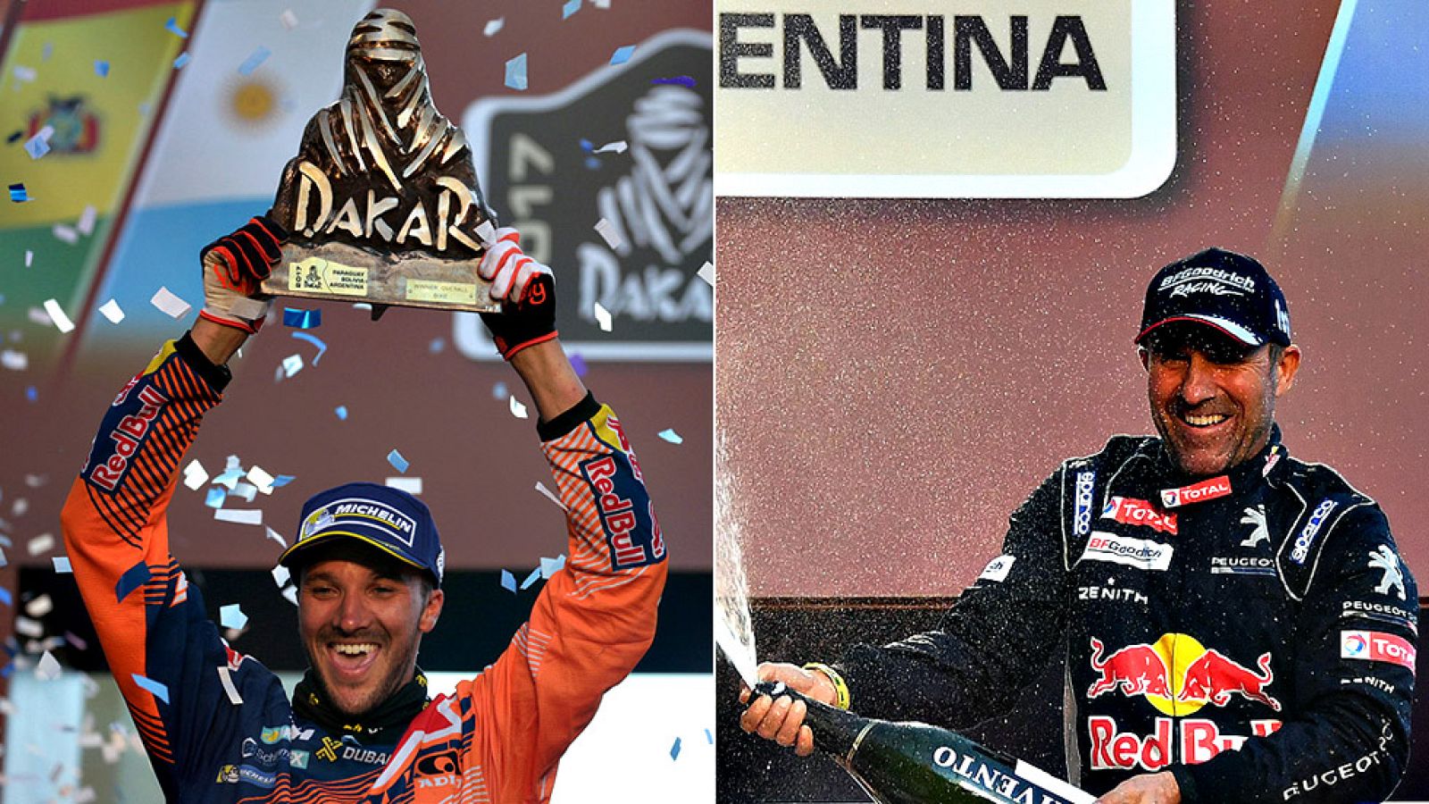 El motociclista británico Sam Sunderland (KTM) ha ganado su primer Dakar, mientras que el francés Stéphane Peterhansel (Peugeot) se consagró campeón por decimotercera vez, la séptima en coches, de la carrera de rally más difícil del mundo.