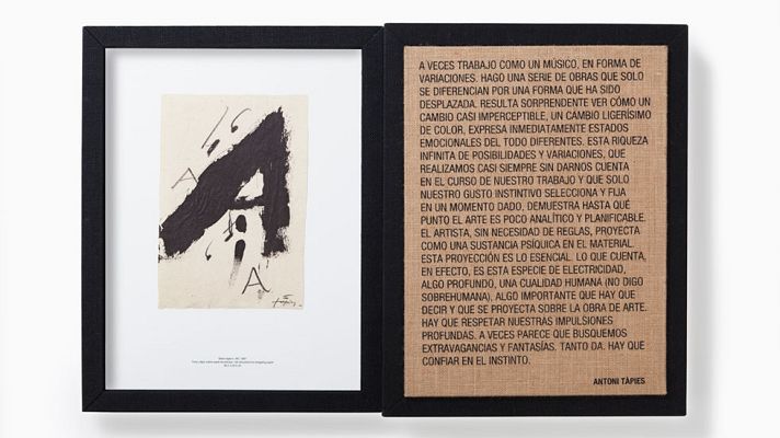 Telediario 1 - Publican un dibujo inédito de Tàpies con motivo del 50 aniversario de su 'Sèrie negre'