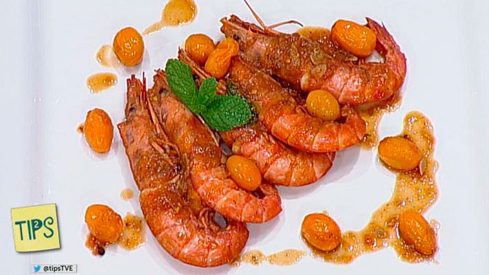 RTVE Cocina - Cocina - Gambones flambeados con cherrys