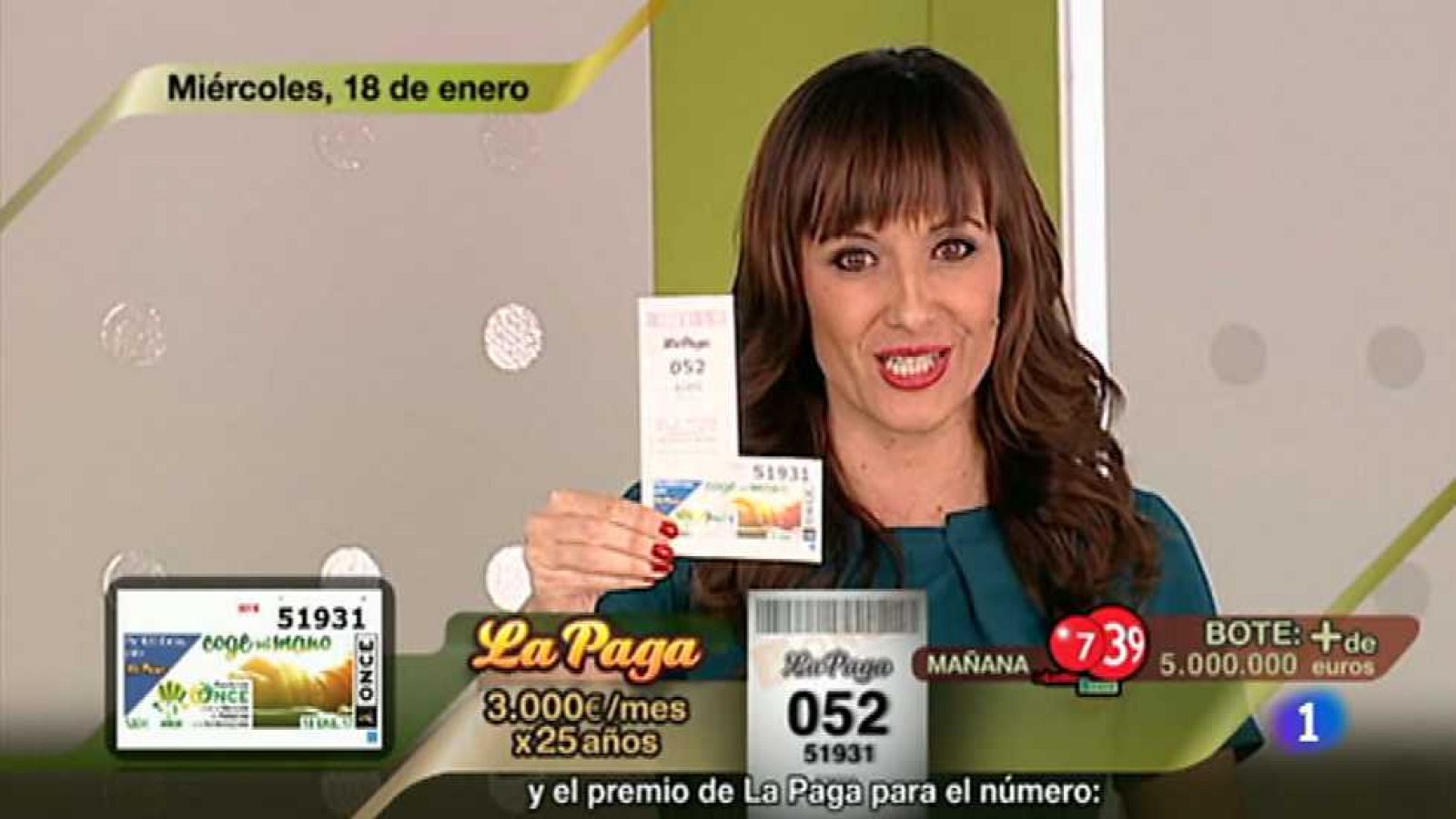 Sorteo ONCE - 18/01/17 - ver ahora