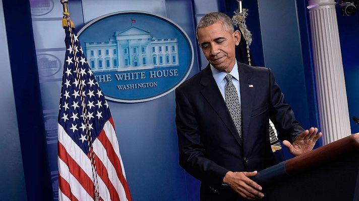 Telediario 1 - Última comparecencia de Obama