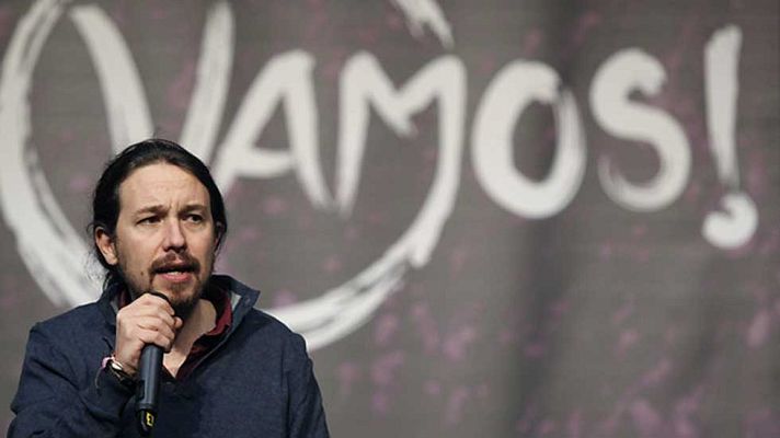 Telediario 1 - Iglesias impone los mismos límites que Errejón a la fusión de Podemos con IU: mayoría de dos tercios de inscritos