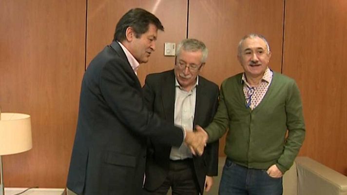 Telediario 1 - PSOE y sindicatos pactan impulsar una renta mínima en el Congreso