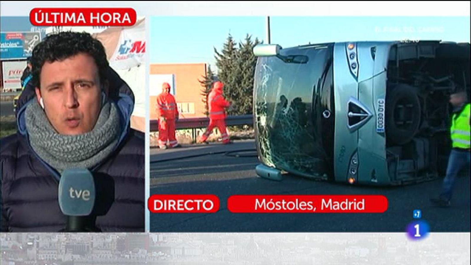 Accidente de un autobús escolar en Móstoles