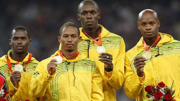 Telediario 1 - Bolt pierde el oro de relevos de Pekín 2008 por dopaje de Carter