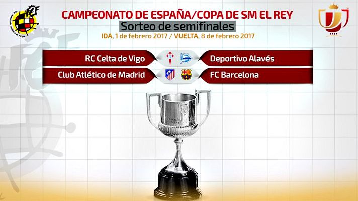 Telediario 1 - Atlético de Madrid - FC Barcelona en semifinales de la Copa del Rey