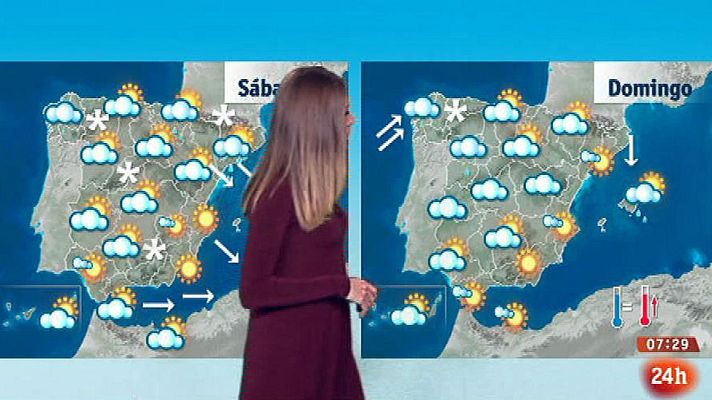 El tiempo - Cielo nuboso y precipitaciones en el este, centro y Galicia