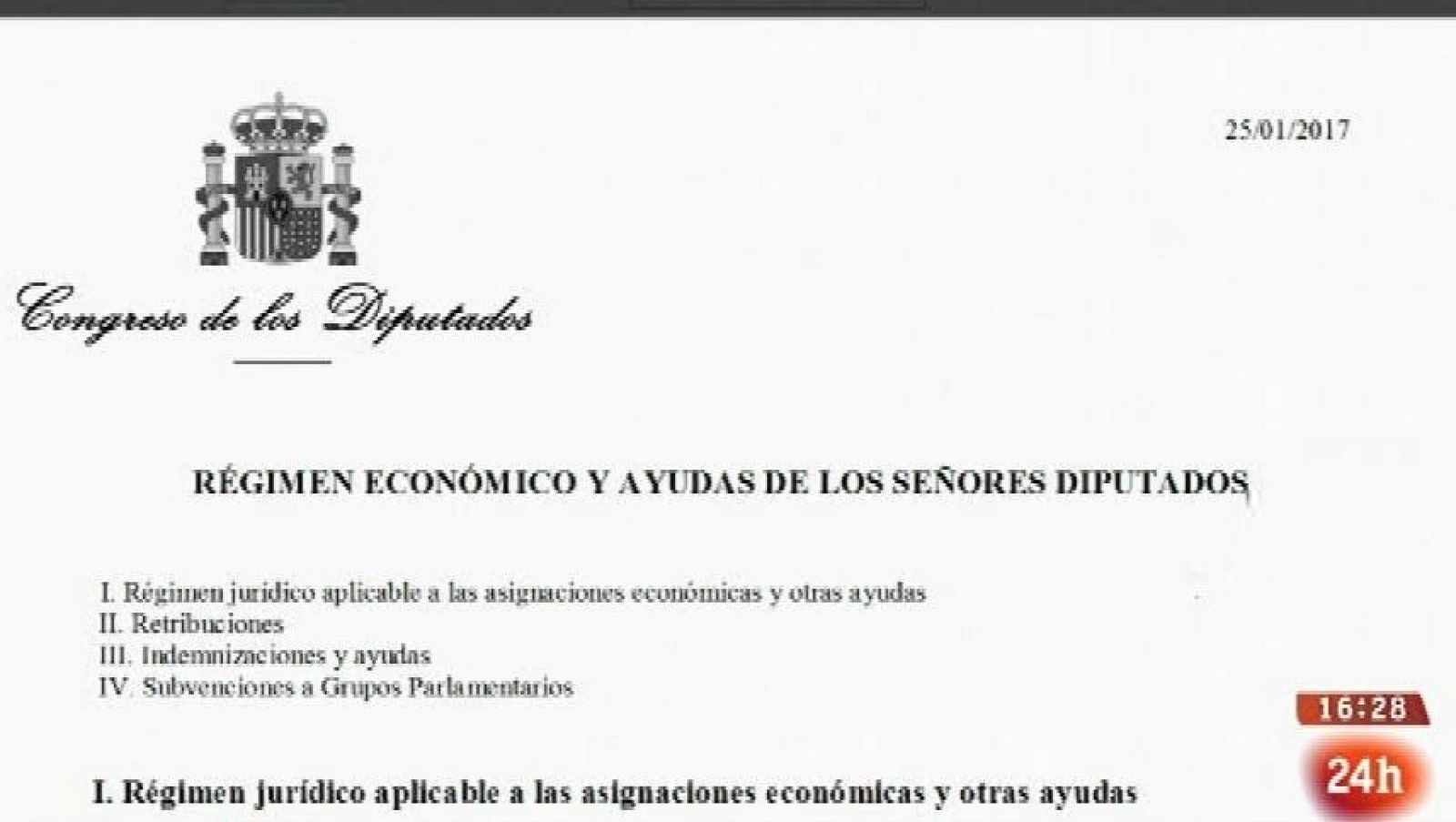 Parlamento - Conoce el parlamento - Horarios y dietas en el Congreso - 28/10/2017