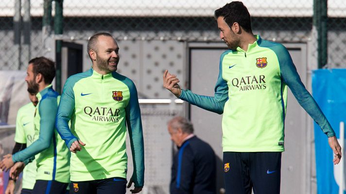 Telediario 1 - Iniesta y Busquets entrenan con normalidad y podrían estar ante el Atlético