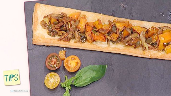 RTVE Cocina - Cocina - Calabaza al curry con pipas sobre hojaldre