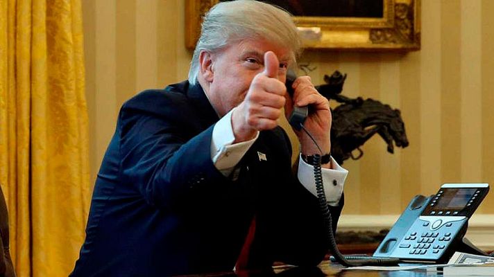 Telediario 1 - Conversación telefónica Rajoy-Trump