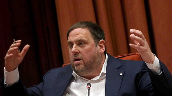 Telediario 1 - Junqueras niega partidas opacas y el uso ilegal  de datos para un referéndum independentista