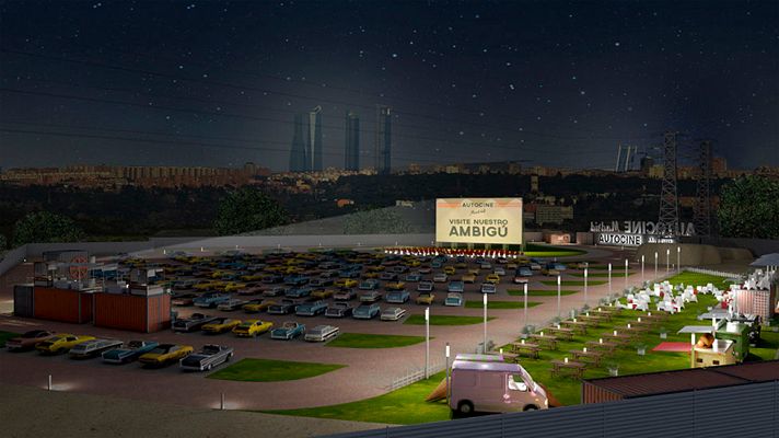 Telediario 1 - Nace el primer autocine de Madrid con la proyección de 'Grease'