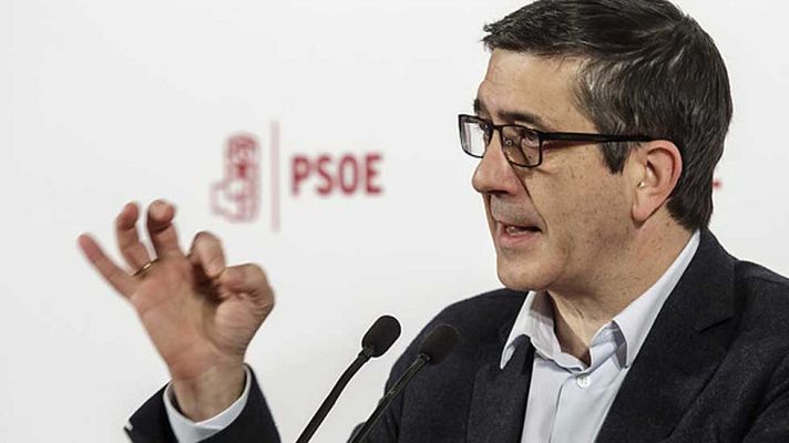 Telediario 1 - Patxi López y Pedro Sánchez se reúnen con militantes para explicar sus propuestas