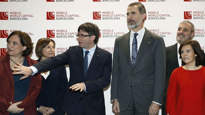 Telediario 1 - El rey inaugura en Barcelona la 12ª edición del  Mobile World Congress