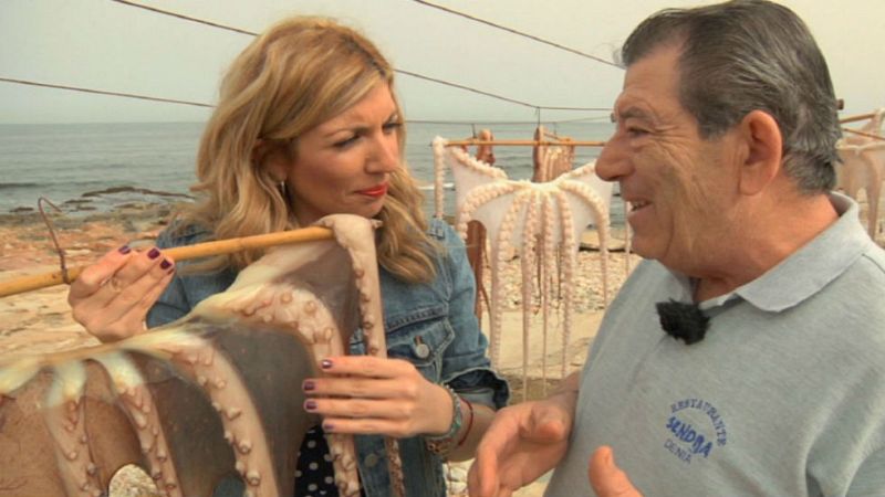 Un tendedero de pulpos