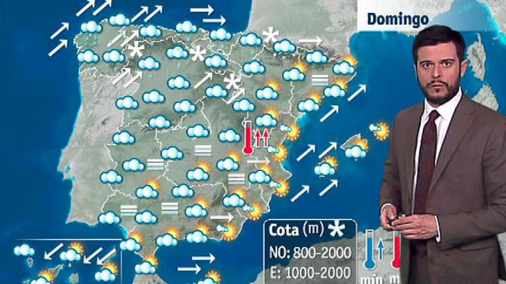 El tiempo - Cielos nubosos, precipitaciones y viento fuerte