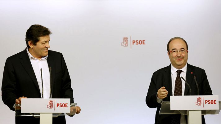 Telediario 1 - Javier Fernández y Miquel Iceta zanjan la crisis ente el Psoe y el Psc
