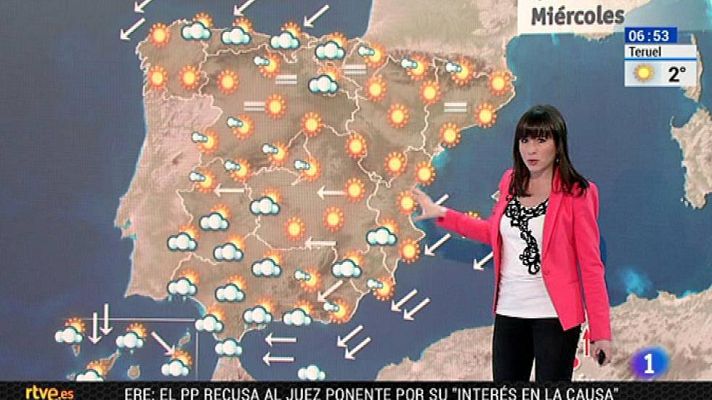 El tiempo - Las lluvias se quedarán este miércoles en el sur de la Península