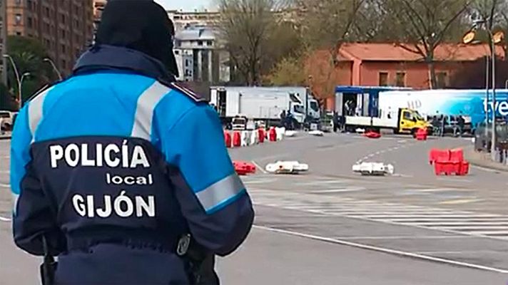 Telediario 1 - Gijón aumenta su seguridad por el España-Israel