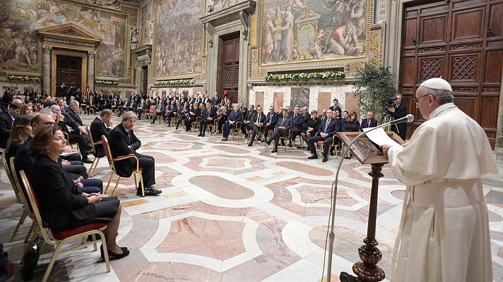 Discurso del papa a los líderes de la UE: Francisco pide solidaridad para hacer frente a \"fuerzas centrífugas\"