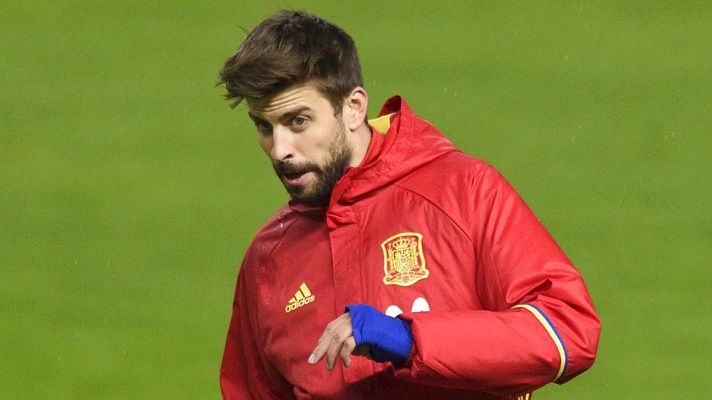 Telediario 1 - Piqué: "Del Madrid no me gusta la gente que hay en el palco"