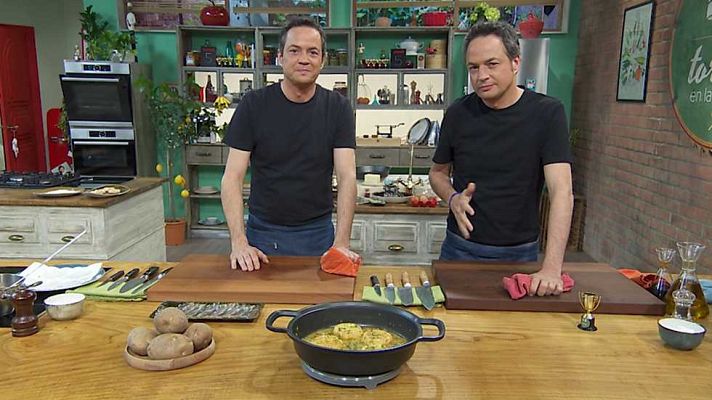 Torres en la cocina - Patatas a la importancia y pollo con cigalitas