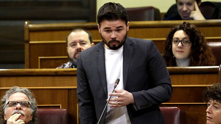 Telediario 1 - El tono de Gabriel Rufián (ERC), a debate tras la comisión de investigación a Fernández Díaz