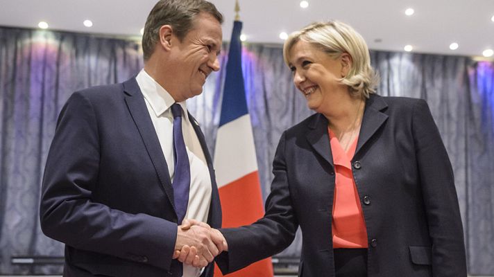 Telediario 1 - Le Pen suma un nuevo aliado, el eurófobo Dupont-Aignan