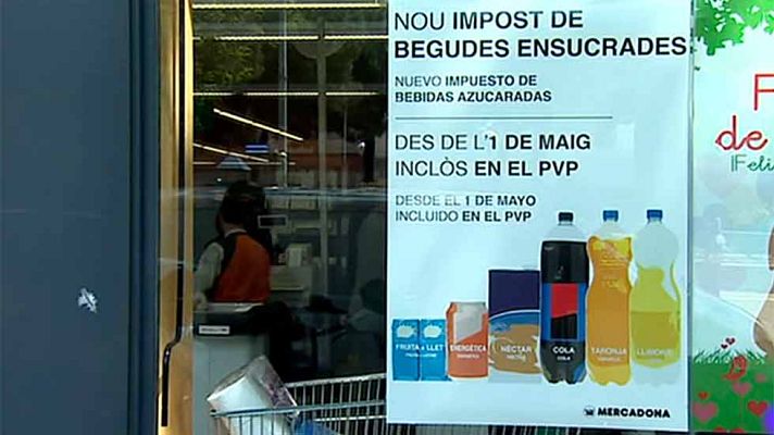 Telediario 1 - Cataluña aplicará un impuesto a las bebidas azucaradas