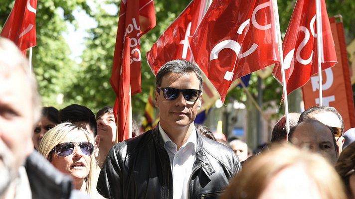 Telediario 1 - Los candidatos a liderar a PSOE rechazan la moción de censura propuesta por Podemos