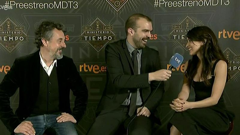 Macarena Garc�a que interpreta a un misterioso personaje, y Pere Ponce, que vuelve en su rol de Cervantes (esta vez enfrentado a Lope de Vega, interpretado por V�ctor Clavijo), se han acercado a la presentaci�n de la tercera temporada de "El Minister